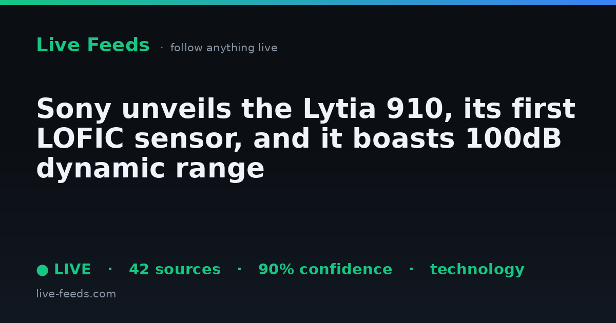 100db Example Sony unveils the Lytia 910, its first LOFIC sensor, and it boasts 100dB ...